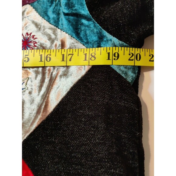 White Stag Womens Floral Embroidered Velvet‎ Jacket Beaded Button Up Black S 4/6 - Picture 7 of 9